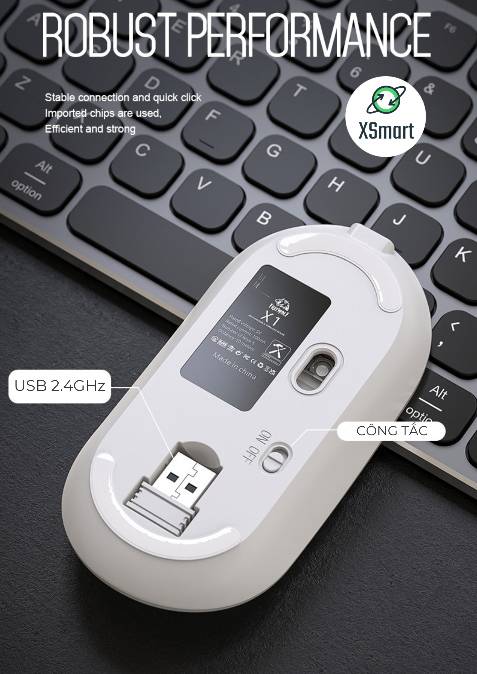 Hình ảnh Chuột Máy Tính Không Dây X1 USB 2.4GHz Thiết Kế Mỏng Hiện Đại Pin Sạc Có Màn Hình Hiển Thị Pin-Hàng Chính Hãng