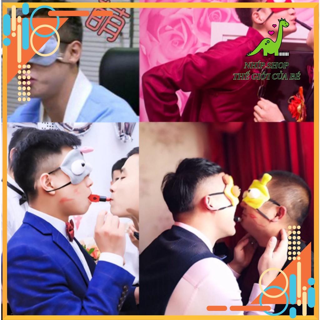 Bịt mắt ngủ mềm mại dễ thương - miếng bịt mắt bằng vải nhung dễ thương hình mắt giả