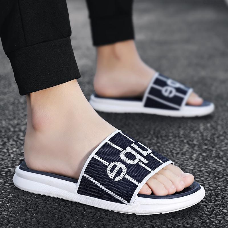 2020 Men fashion Flying woven upper soft slipper casual summer beach sandal