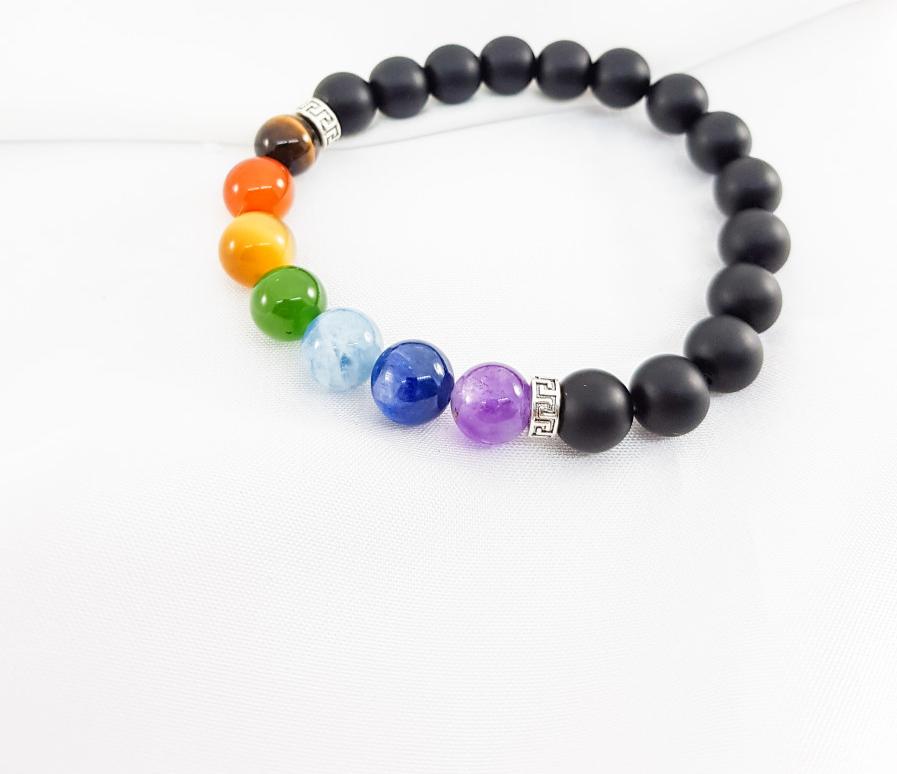Vòng tay YOGA đá nham thạch mix đá nhiều màu