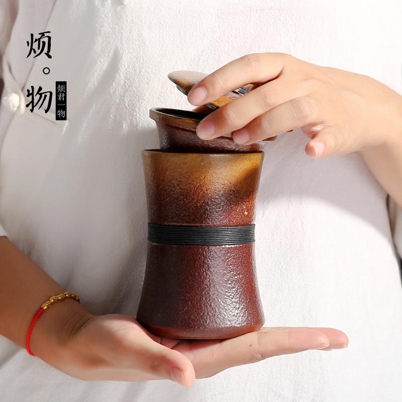 Cốc Uống Trà Bằng Gốm Sứ Có Nắp Đậy Tiện Dụng Cho Văn Phòng