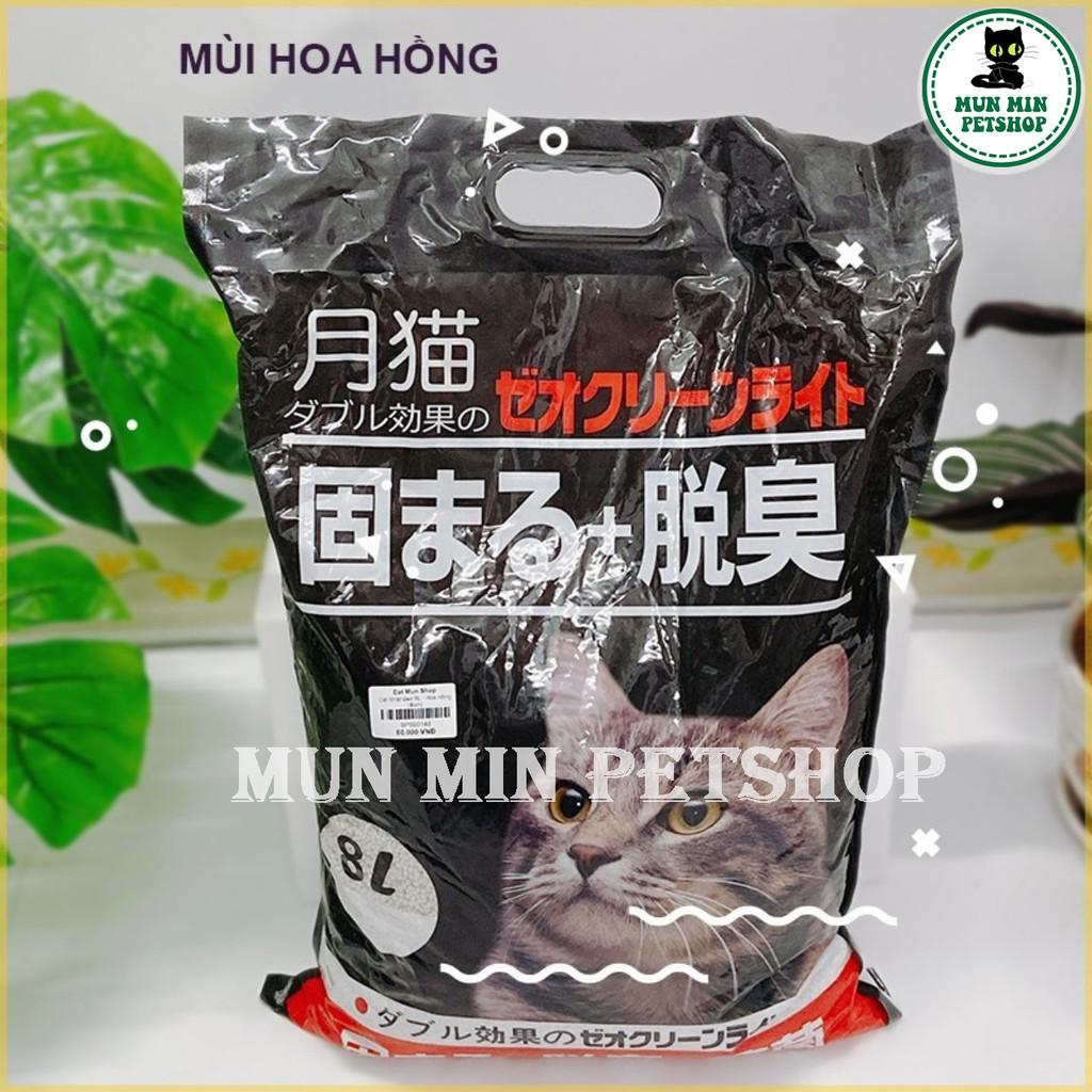 Cát vệ sinh mèo Cát NHẬT BẢN 8L BỊCH ĐEN MOONCAT siêu vón, mùi thơm, khử mùi tốt, thành phần tự nhiên