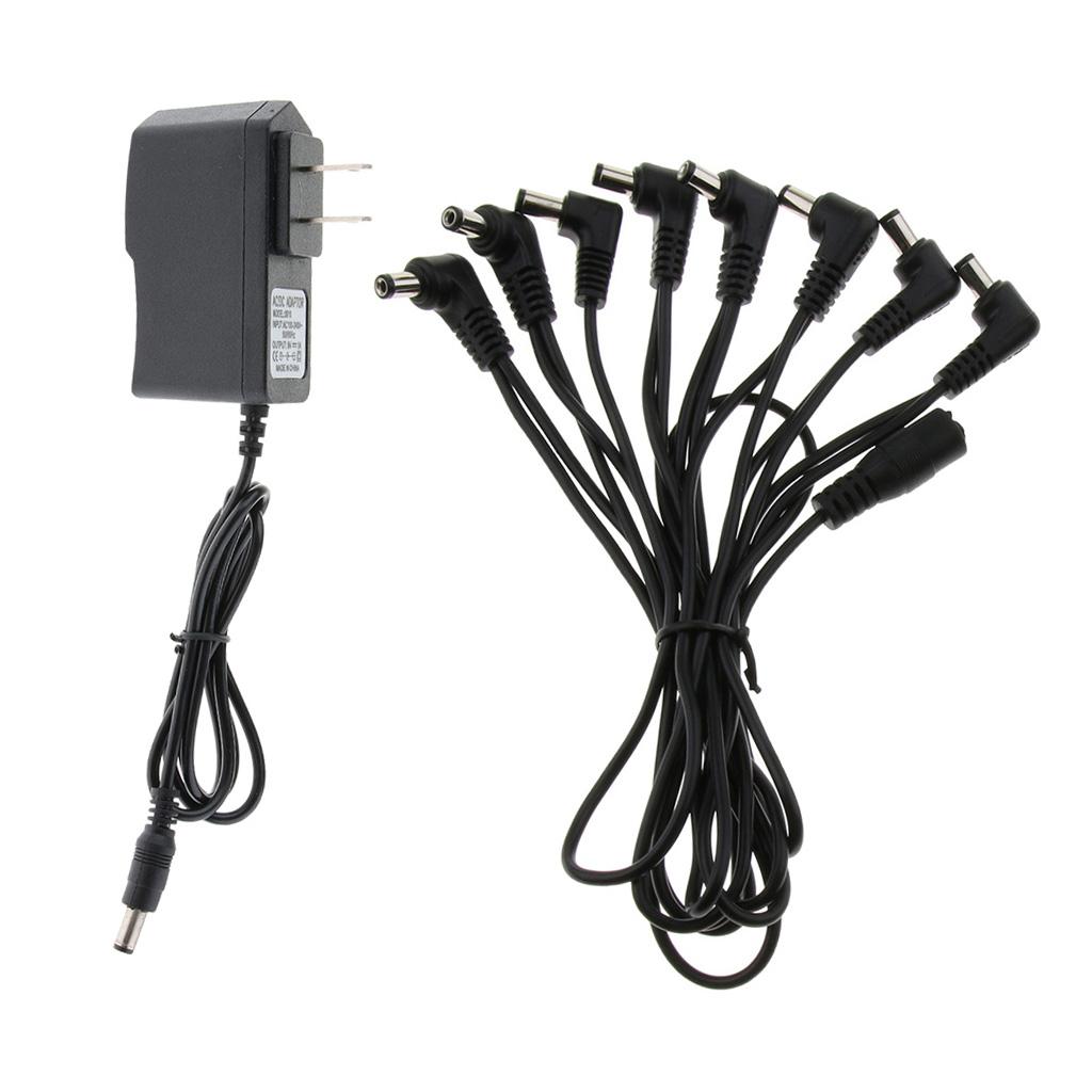 Guitar 8 Way Splitter Power Supply Cable Adapter Set for Effect Pedal