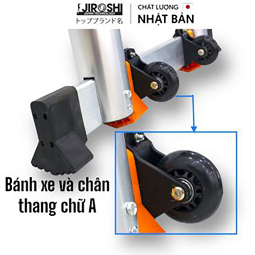 Thang nhôm rút chữ A 3m8 5m 5m6 6m4 7m2 công nghệ nhật bản bảo hành 12 tháng
