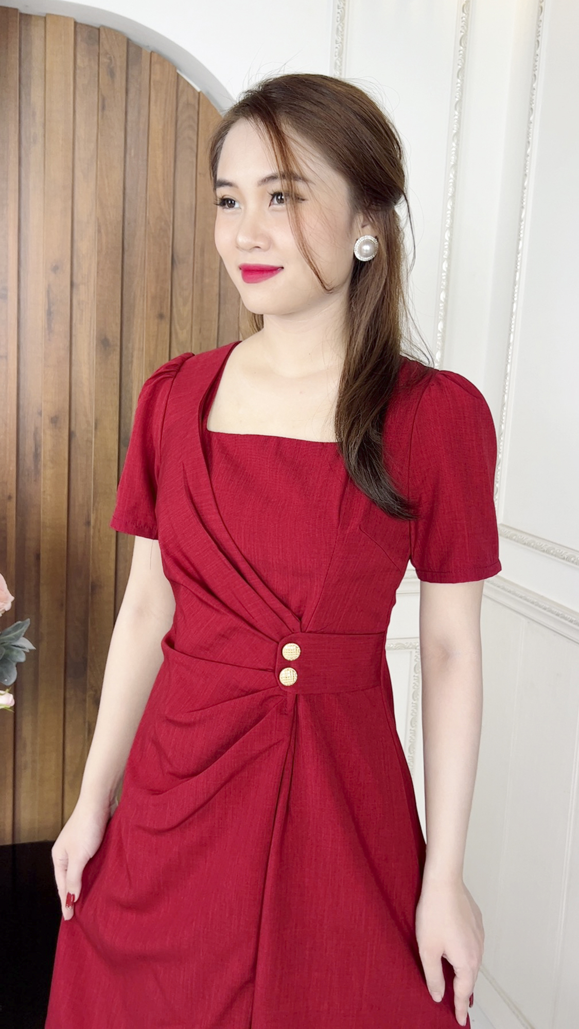 Đầm Quý Bà [ Linh Trà ] (TM 424) Cao Cấp Trang Nhã Thanh Lịch Quý Phái Sang Trọng Đi Làm Đi Tiệc