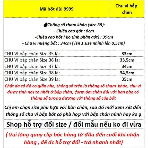 Bốt đùi nữ da bóng gót 8 phân lót lông (Mã 9999
