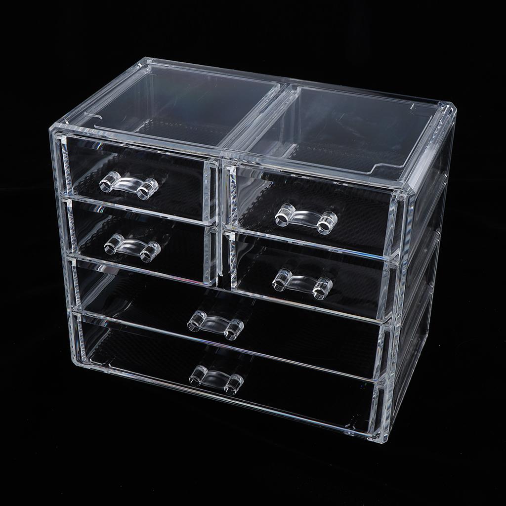 Acrylic Makeup Drawer Organizer Jewelry Nail Art Tools Storage Display Case  6