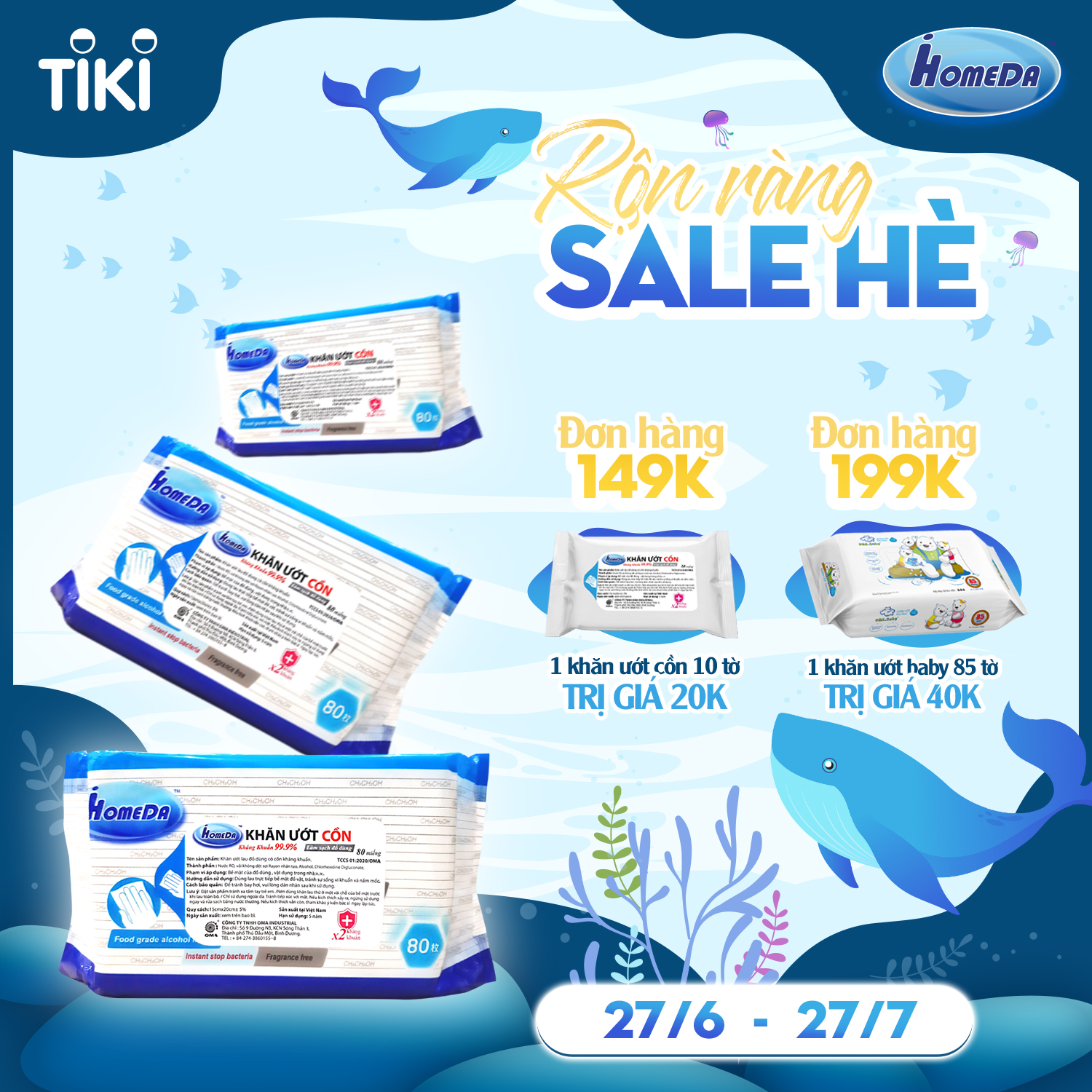 Combo thùng 6 gói Khăn ướt cồn kháng khuẩn cao cấp iHomeda ( 80 Miếng/ Gói) - Combo 6 of iHomeda premium anti-bacteria alcohol wipes ( 80 sheets per packpage)