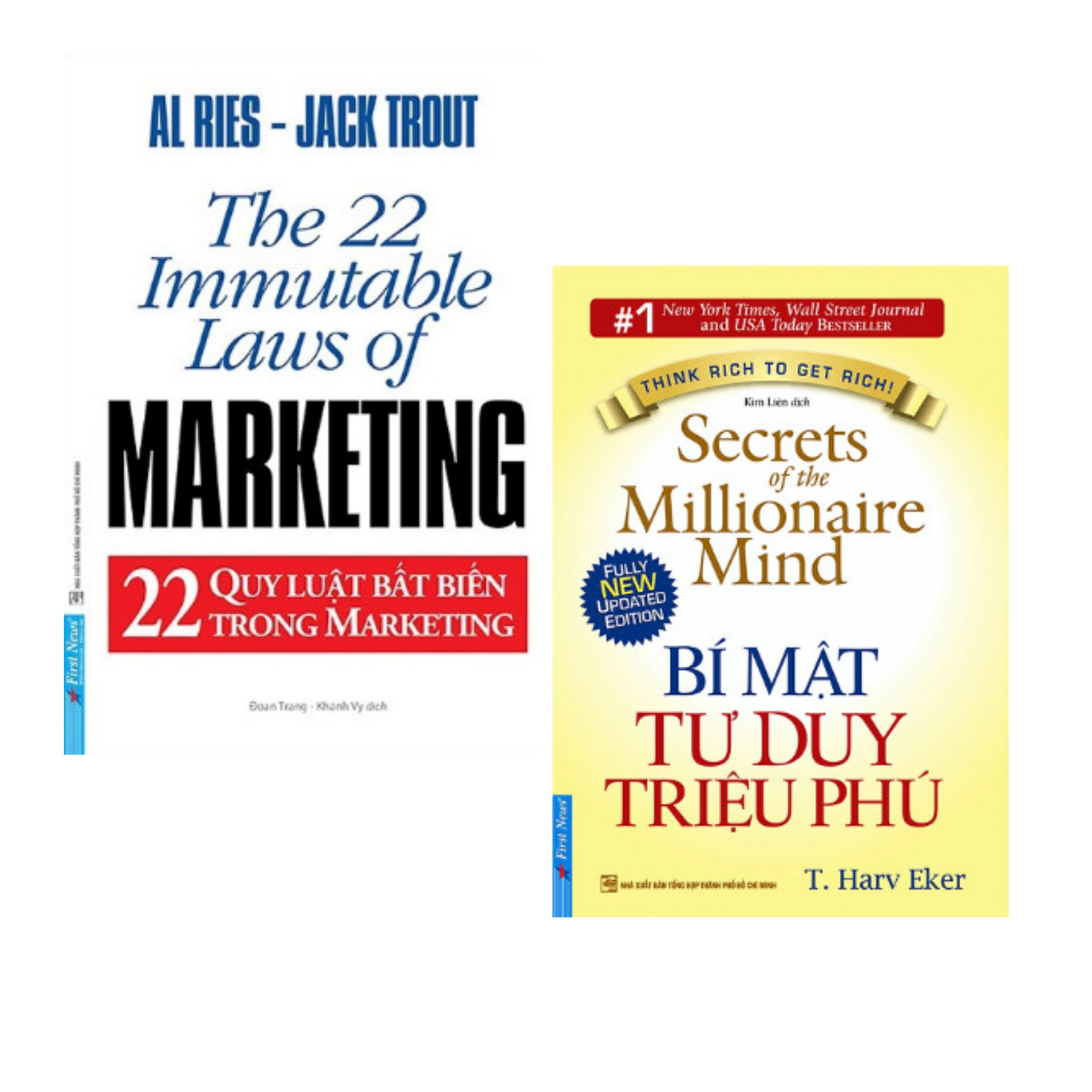 Combo sách Làm giàu: Bí mật tư duy triệu phú + 22 quy luật bất biến trong marketing