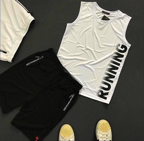Combo 2 Quần shorts thể thao nam dạng sọt sport đùi chất thun lạnh 4 chiều cao cấp phù hợp tập gym hay mặc nhà màu trắng và đen DUI-P101