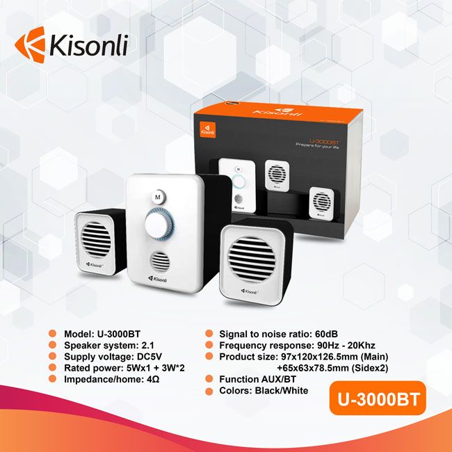 LOA VI TÍNH 2.1 KISONLI U-3000BT - HT - HÀNG CHÍNH HÃNG