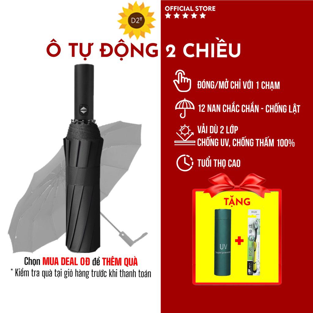 Ô UV che mưa nắng gấp gọn phủ lớp chống tia UV cao cấp, dù cầm tay 2 lớp dày dặn chống thấm mau khô - Tặng túi đựng ô