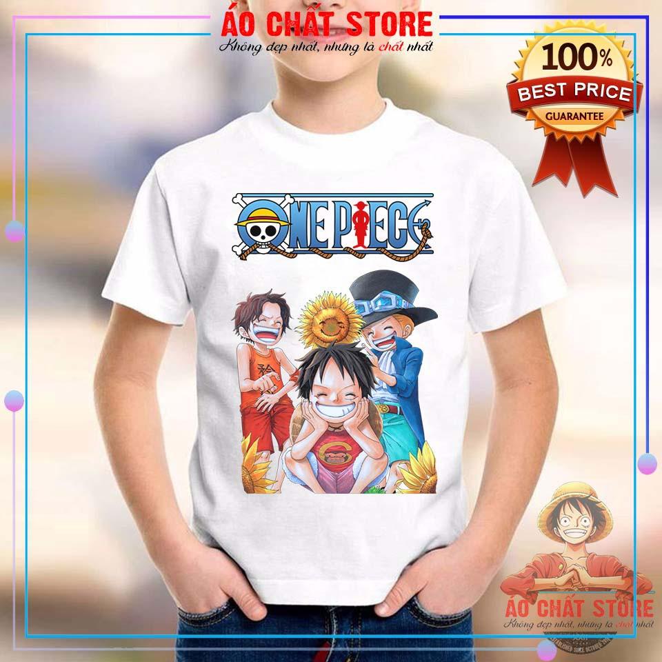 (Siêu Hot) Áo thun One Piece LUFFY ACE SABO chibi siêu cute - Áo Đảo Hải Tặc Luffy Đẹp OP167