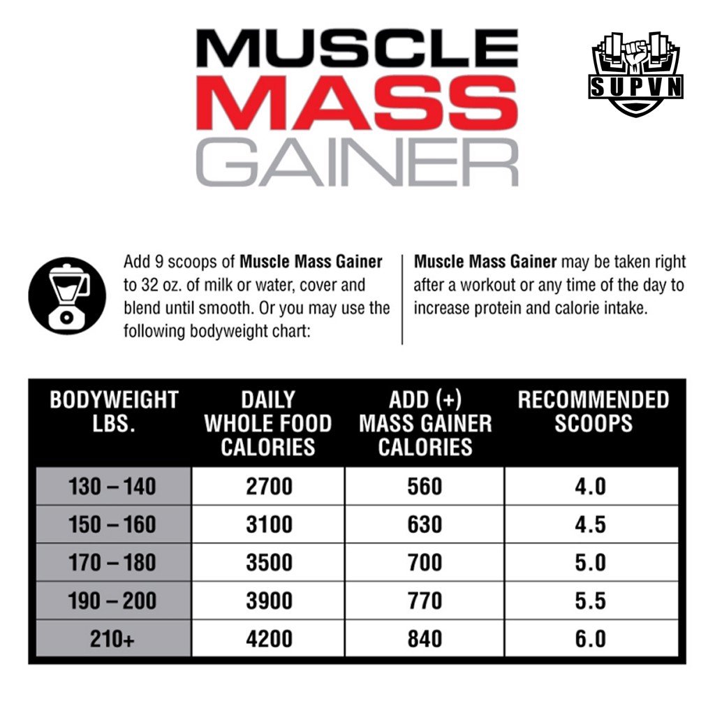 Muscle Mass Gainer 12lbs Labrada  - Chính Hãng BBT - Sữa Tăng Cân Tăng Cơ Dành Cho Người Khó Lên Cân