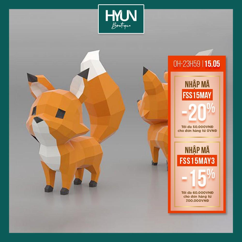 Bộ Mô Hình Giấy Tự Làm Baby Fox Dễ Thương Papercraft 3D - Trang trí- DIY