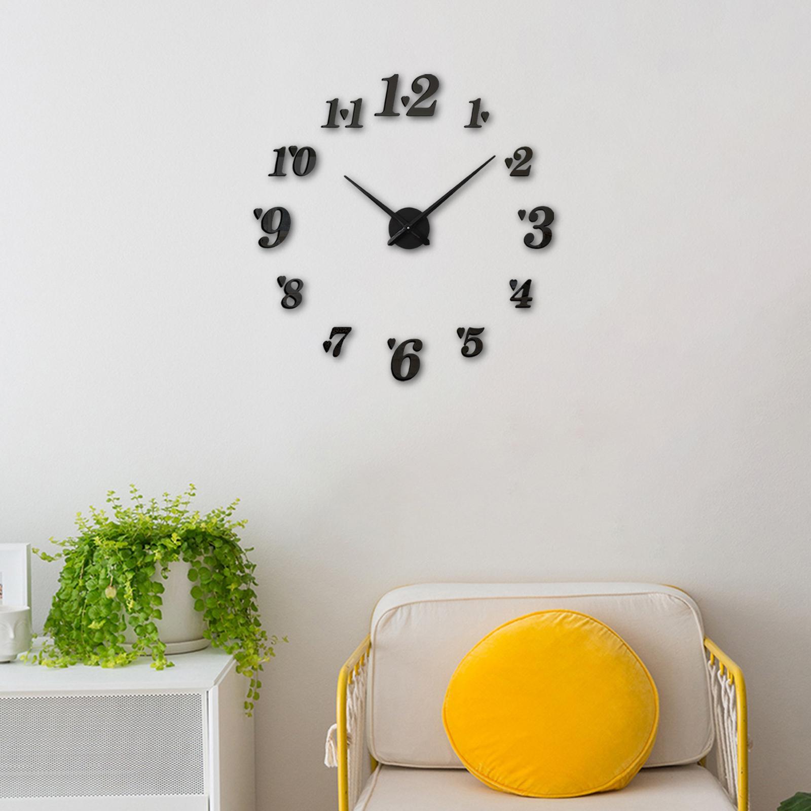 Acrylic DIY Wall Clock Large Wall Stickers Clock Arabic Numerals for School