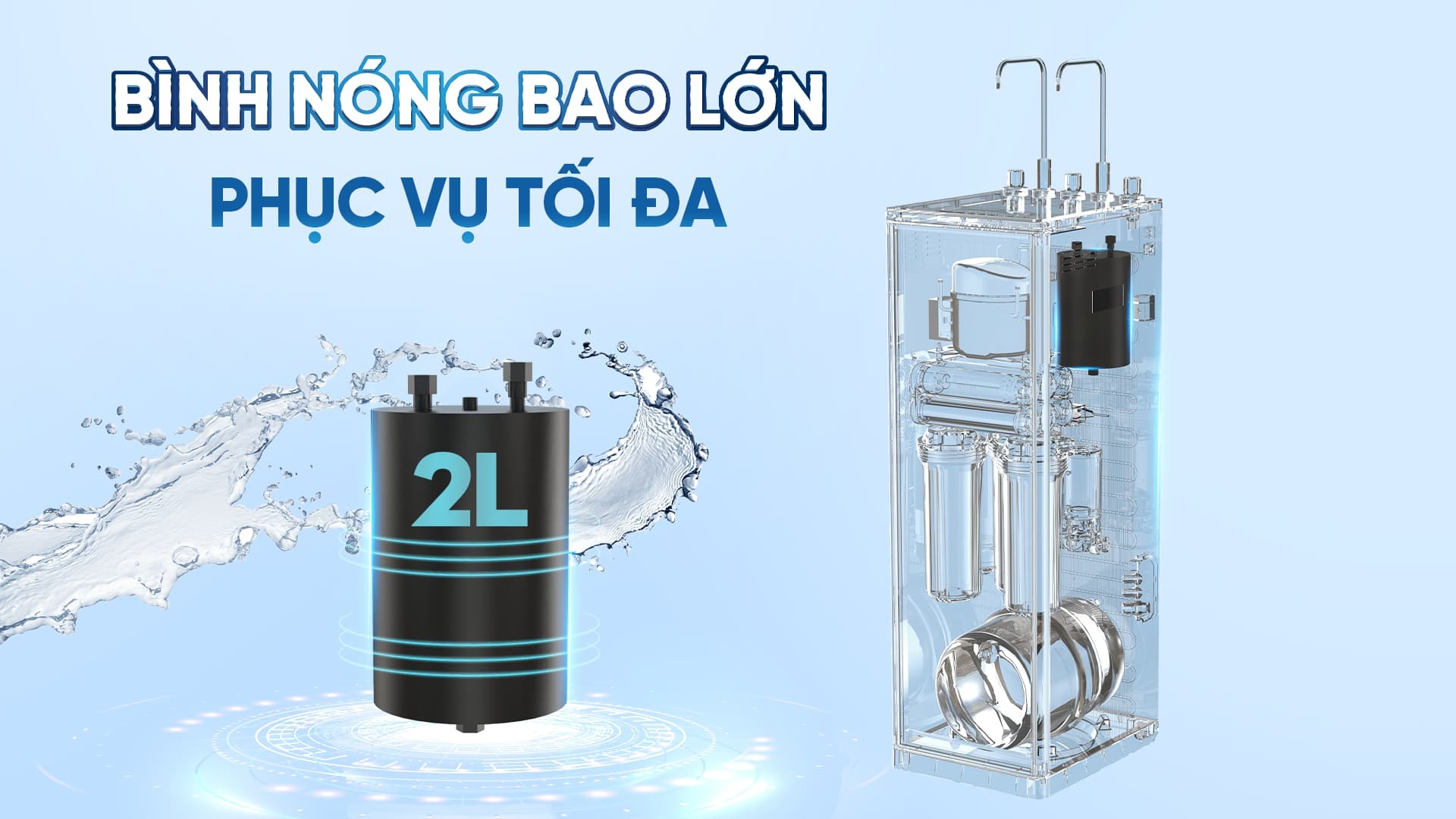 Máy lọc nước nóng nguội 10 lõi lọc Smax Karofi KAH-D10 - Hàng chính hãng