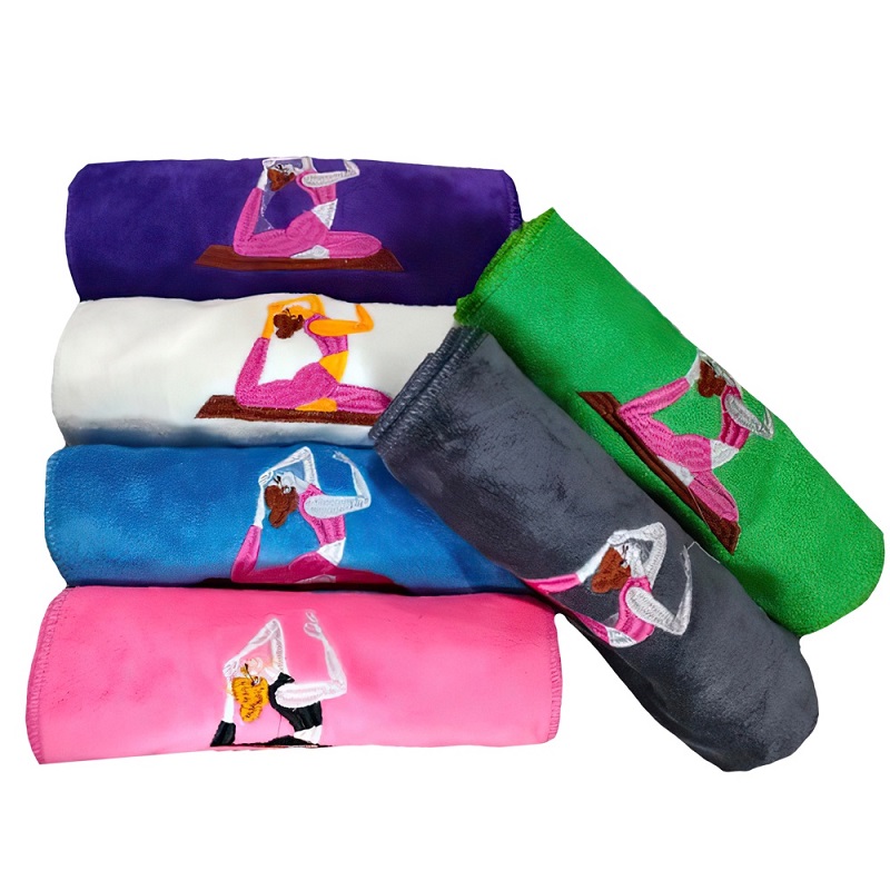 Khăn lau mồ hôi tập Yoga , kích thước 110cm x 25cm khăn thêu vải cotton cao cấp pha nhung mềm mại thấm hút mồ hôi, sử dụng trong các ngoại khoá ngoài trời , gym , thể thao , yoga 