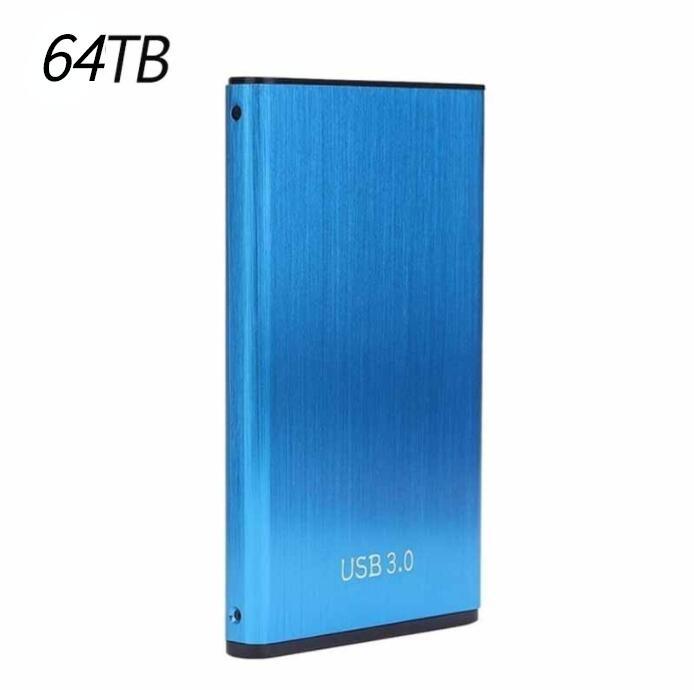 SSD tốc độ cao di động mới của SSD 2TB/4TB/8TB/16TB/30TB Bộ nhớ cứng ổ cứng bên ngoài Bộ nhớ ổ cứng USB 3.0 Bộ nhớ độ cứng Trình độ cứng: 64TB màu xanh lam