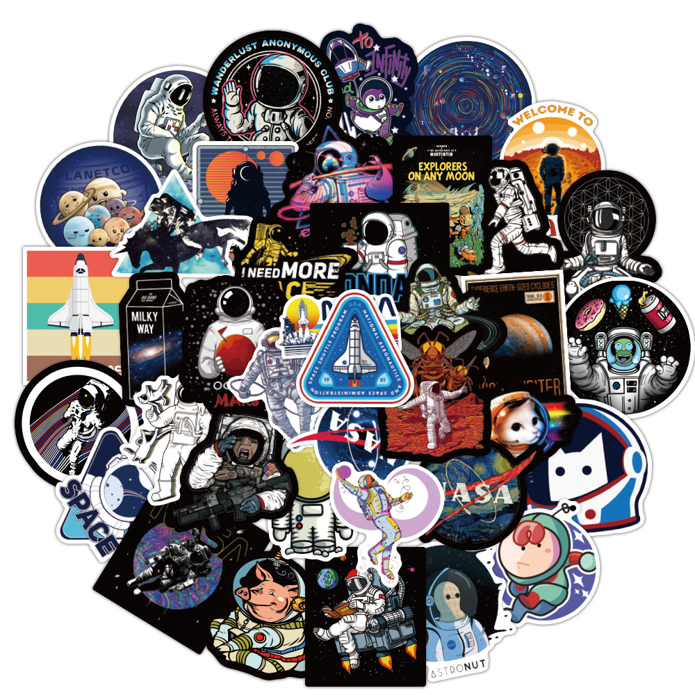 Sticker 50 miếng hình dán nasa