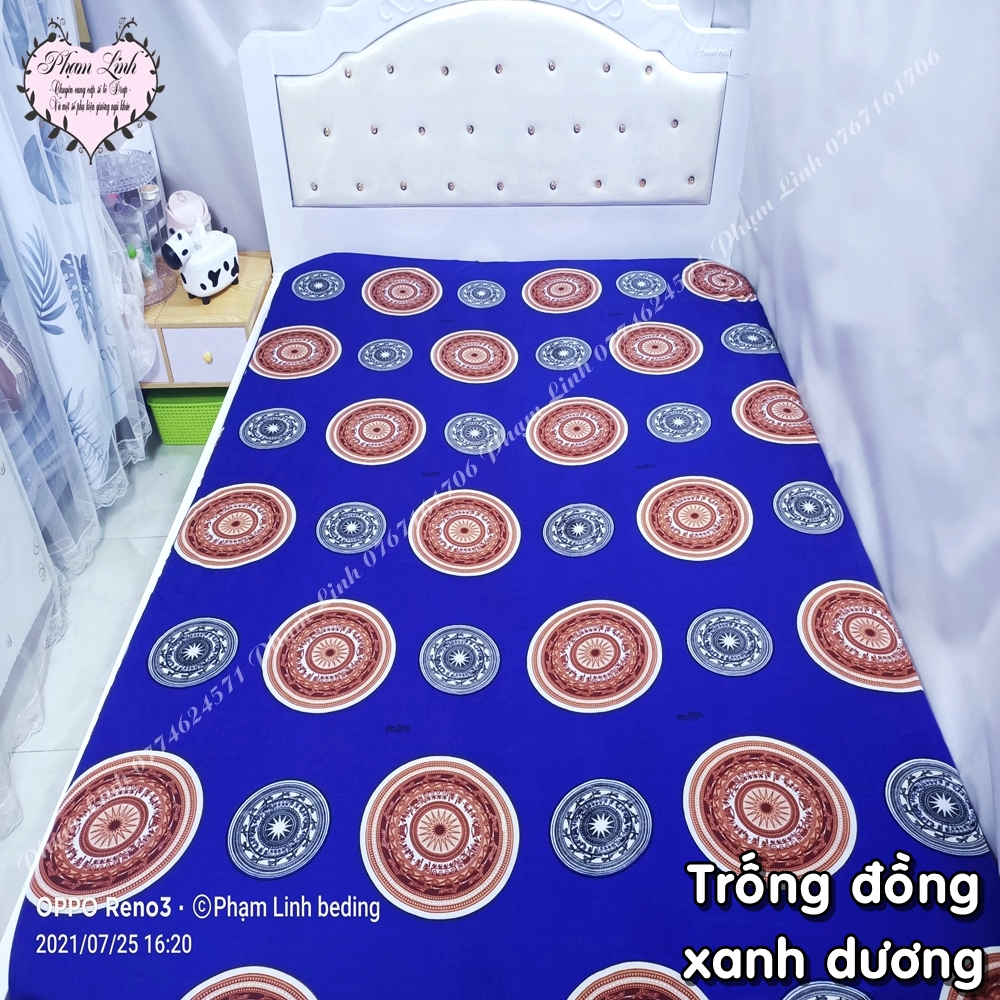 Ga trải giường vải thun Hàn Quốc in 3D sợi Polyester drap bo chun không có vỏ gối nằm áo gối ôm trống đồng Chỉ 1 ga