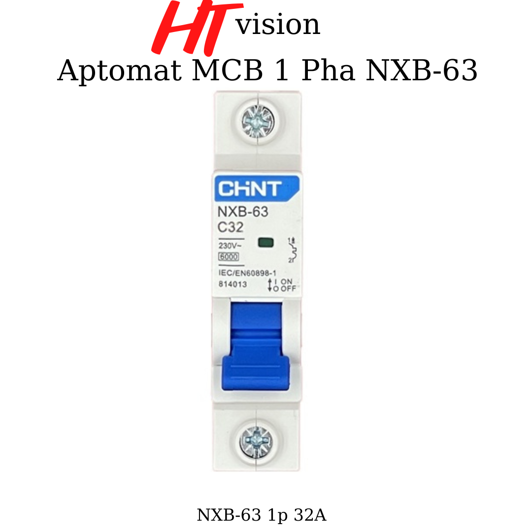 MCB NXB63 1P 2P 3P C16A~C63A - Aptomat tép CHINT các loại