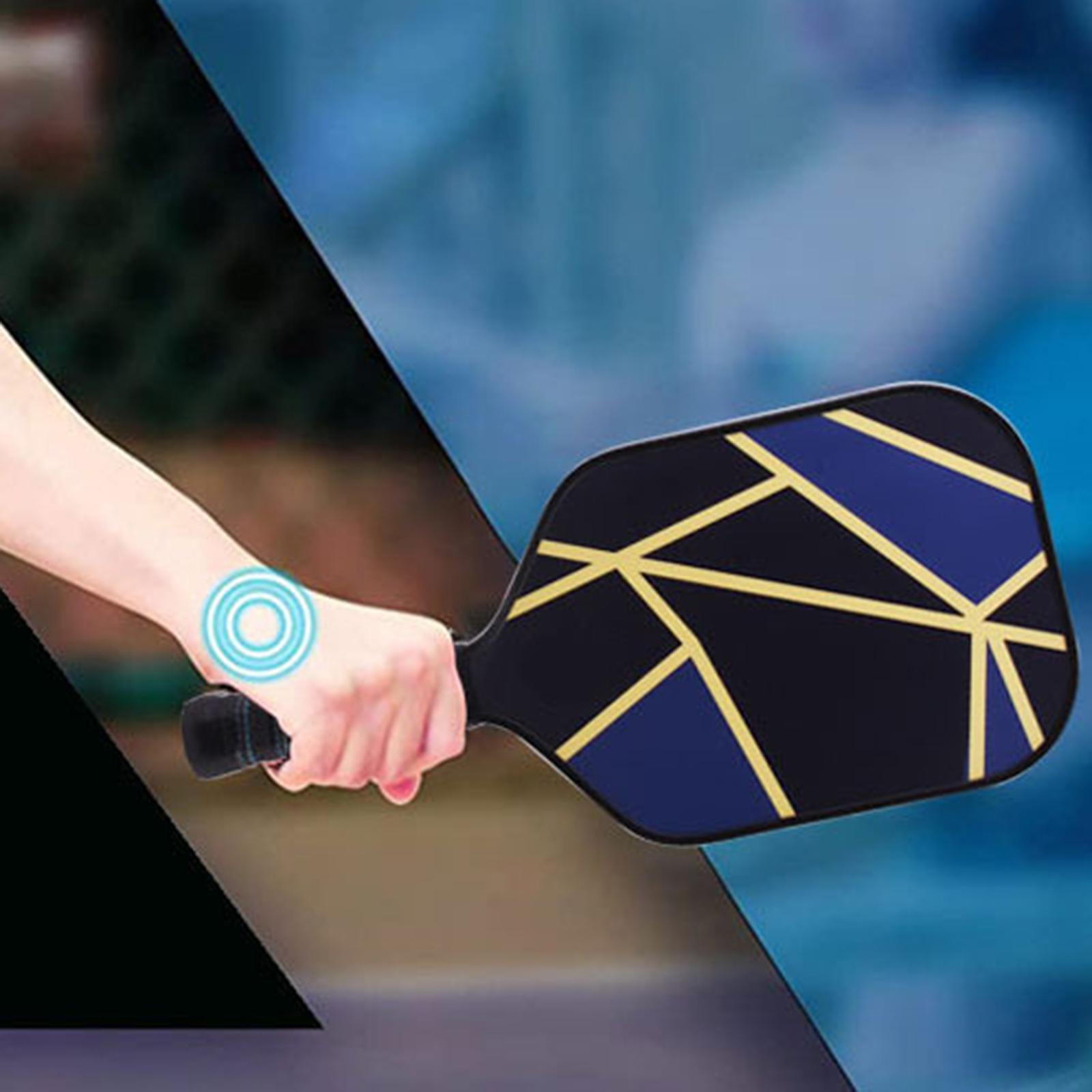 Pickleball Paddle, Fiberglass Surface Polypropylene Honeycomb Core, Anti Slip Sweat Absorbing Grip, Portable Carry Bag