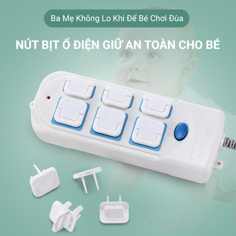 Nút Bịt Ổ Điện 2 Chạc 3 Chạc KUNBE Cao Cấp Dày Dặn Loại Họa Tiết Trơn Có Quai Cầm Ẩn