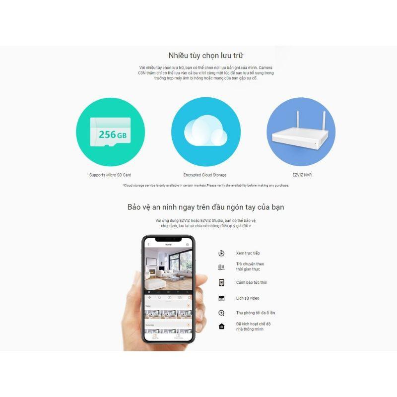 Camera 2M IP Wifi Ngoài Trời EZVIZ C3W 1080P FULLHD -Hàng Chính Hãng