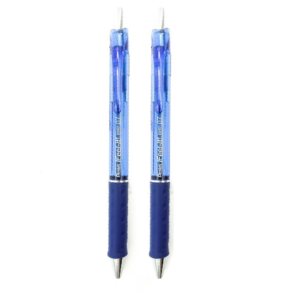 Bộ 2 Bút Bi Bấm Pentel 0.7 BX477 - Xanh Dương