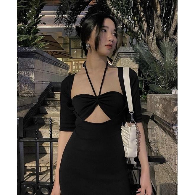 Đầm body tôn dáng ngắn cột dây