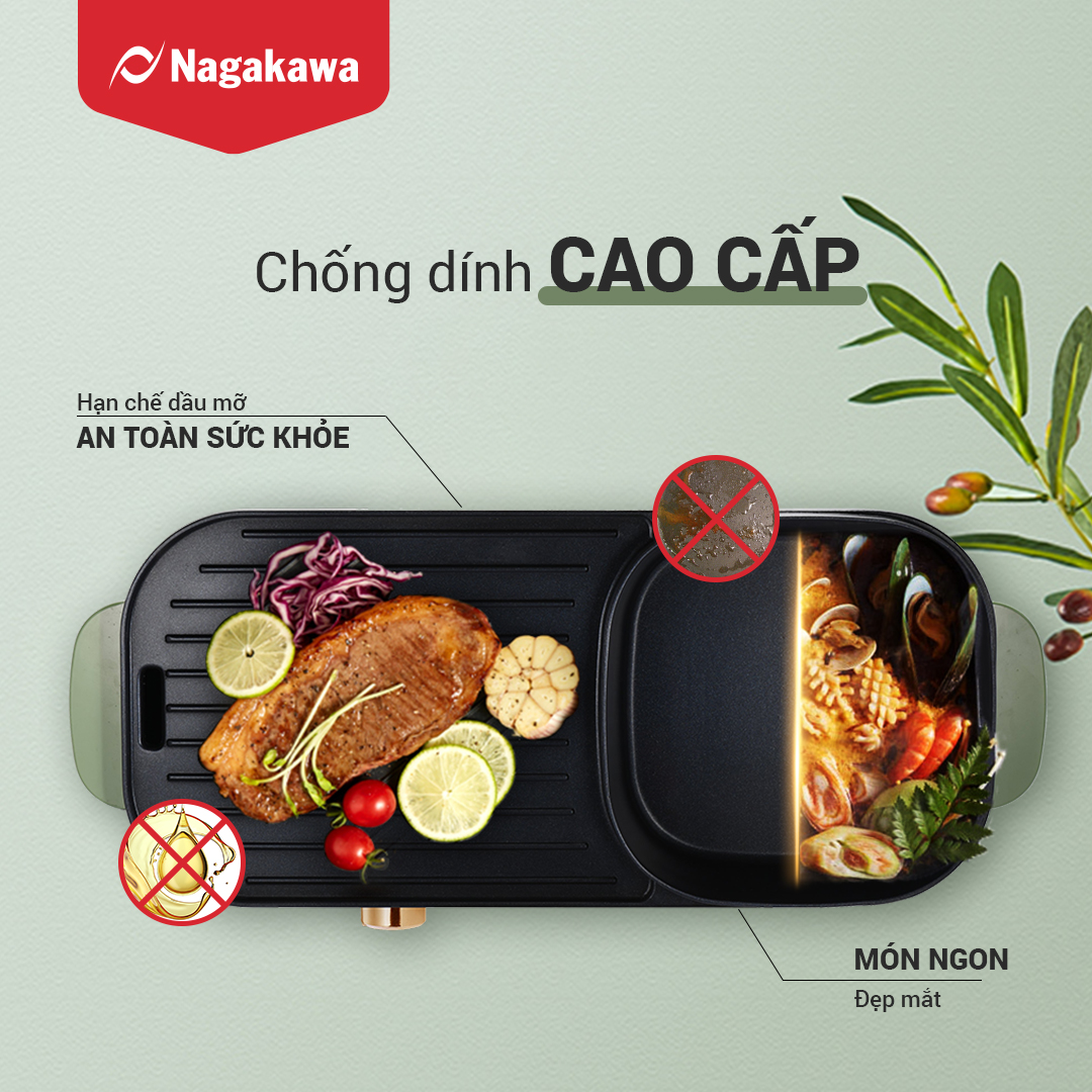 Bếp lẩu nướng điện đa năng Nagakawa NAG3104 - Hàng chính hãng