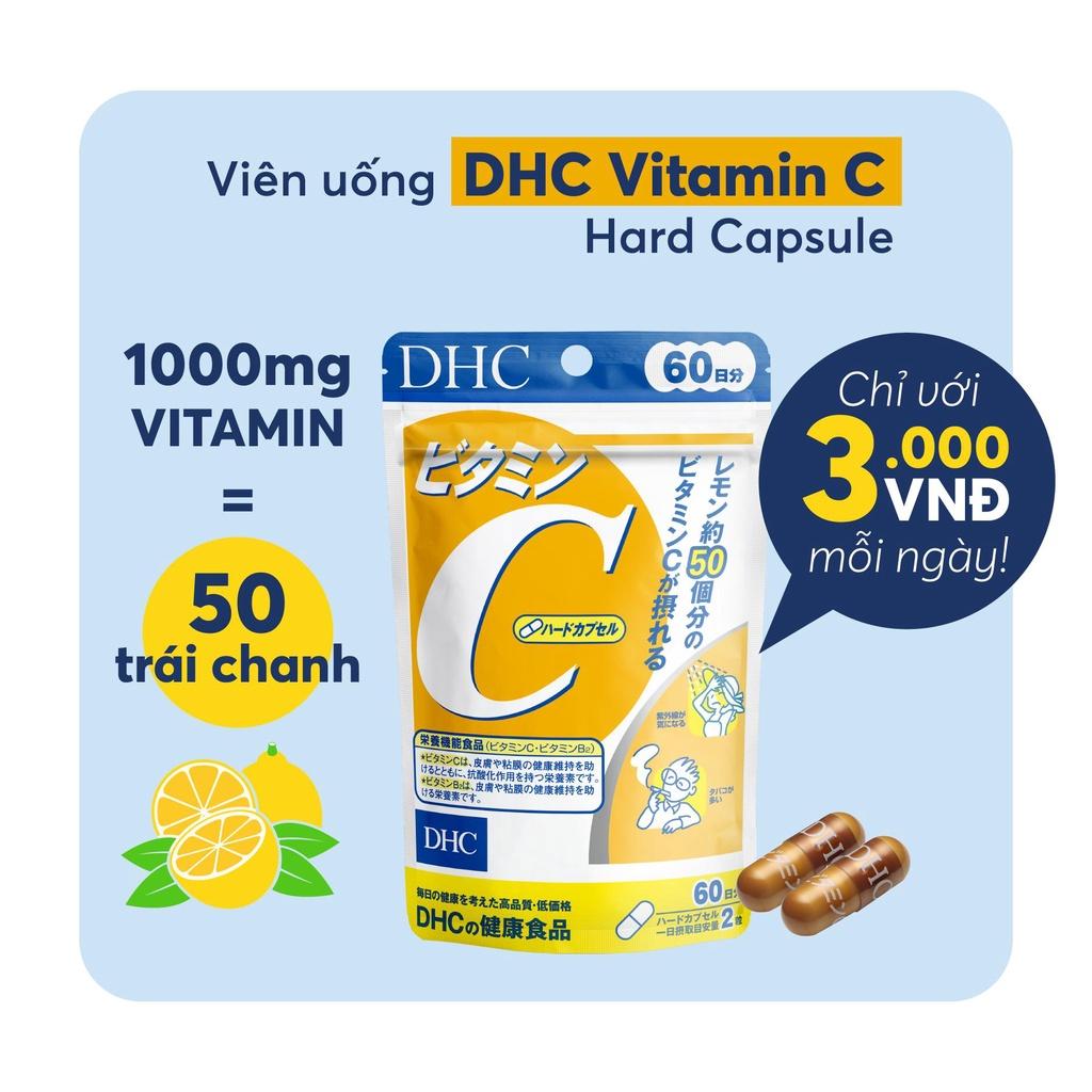 Viên Uống Vitamin C DHC Nhật Bản Làm Đẹp Da, Trắng Sáng Mờ Thâm, Thực Phẩm Chức Năng Tăng Cường Sức Đề Kháng