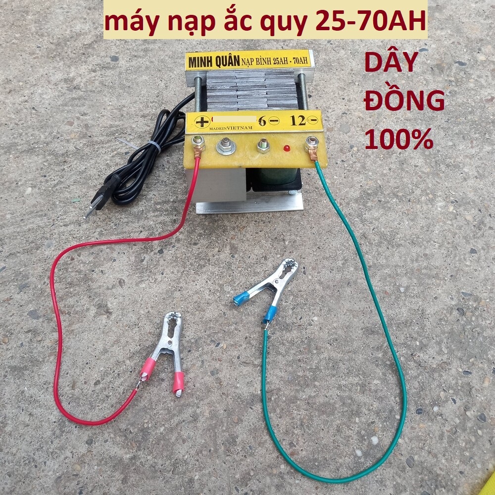 Sạc bình ắc quy 12V cơ dây đồng 100% - máy nạp ắc quy