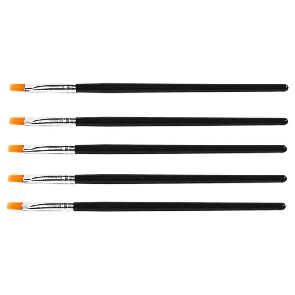 Paint Brushes Set, 5Pcs Flat Tip Paintbrushes Nylon Hair Artist Acrylic Paint Brushes for Acrylic Oil Watercolor, Face Nail Art, Miniature Detailing