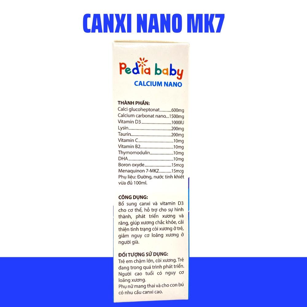 Pediababy Calcium nano New - Bổ Sung Canxi Cho Bé- Công Thức Vượt Trội- Hộp 20 ống