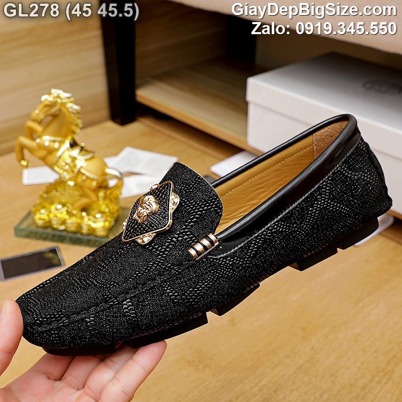 Giày mọi da đóng thủ công, giày lười cỡ lớn 45 46 47 48 cho nam cao to chân ú bè. Big size handmade loafer for wide feet