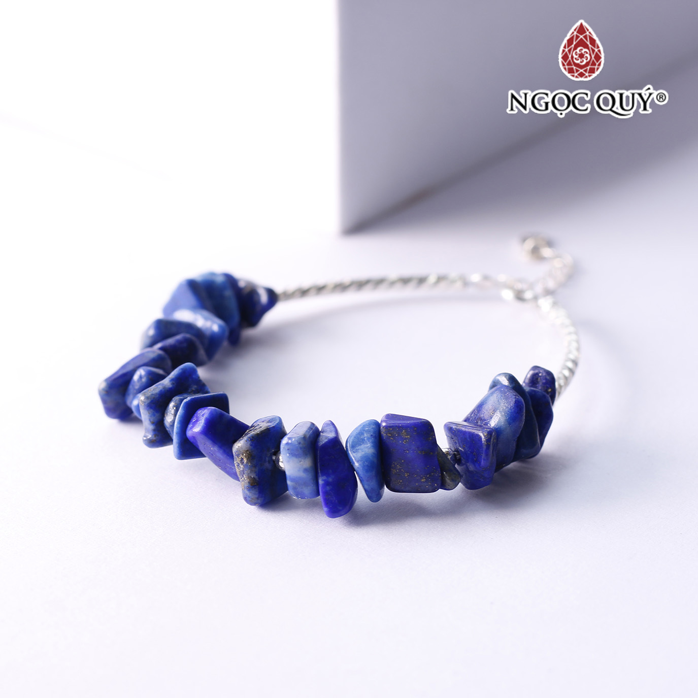 Lắc bạc đá thiên nhiên - Ngọc Quý