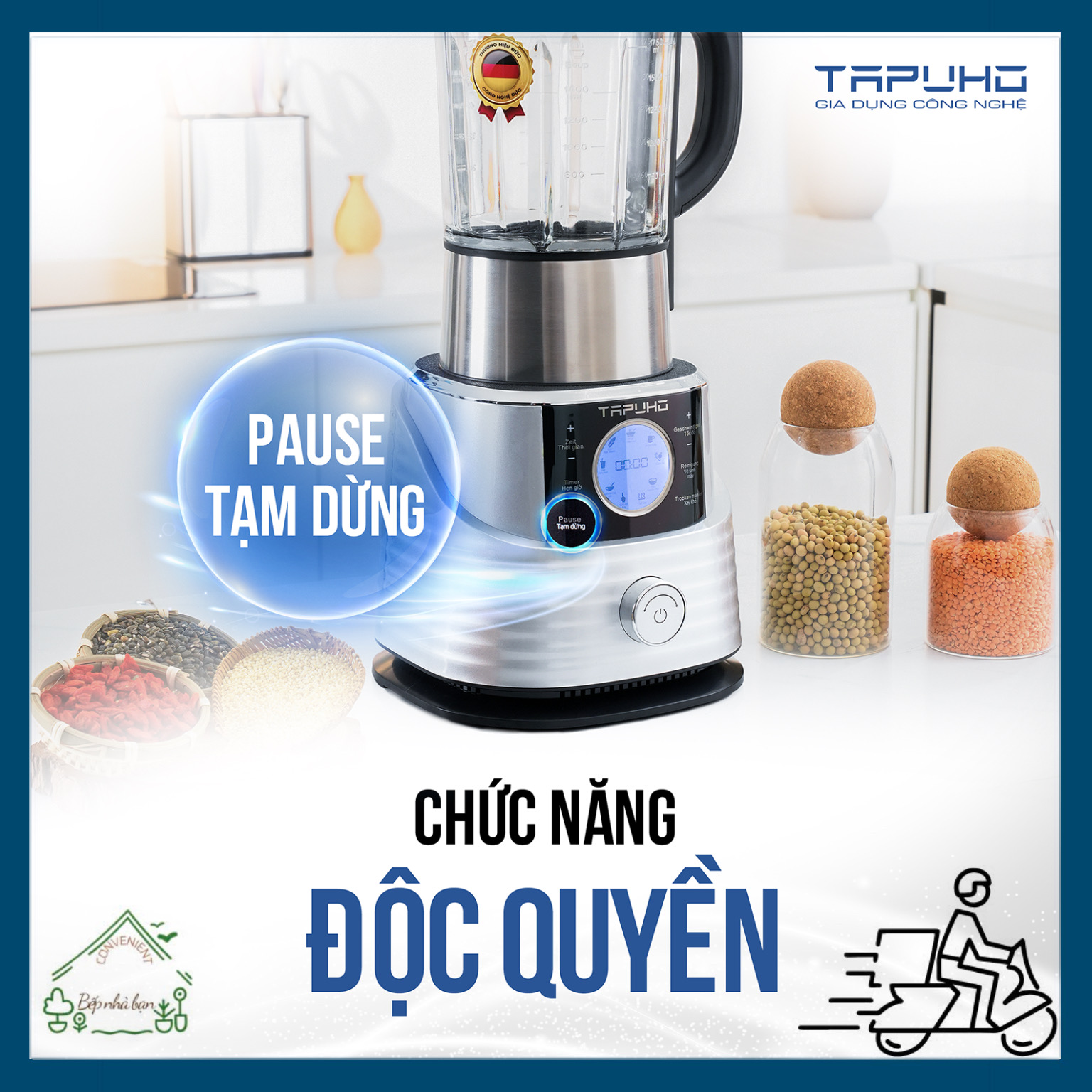 Máy làm sữa hạt đa năng TAPUHO T01- Hàng Chính Hãng