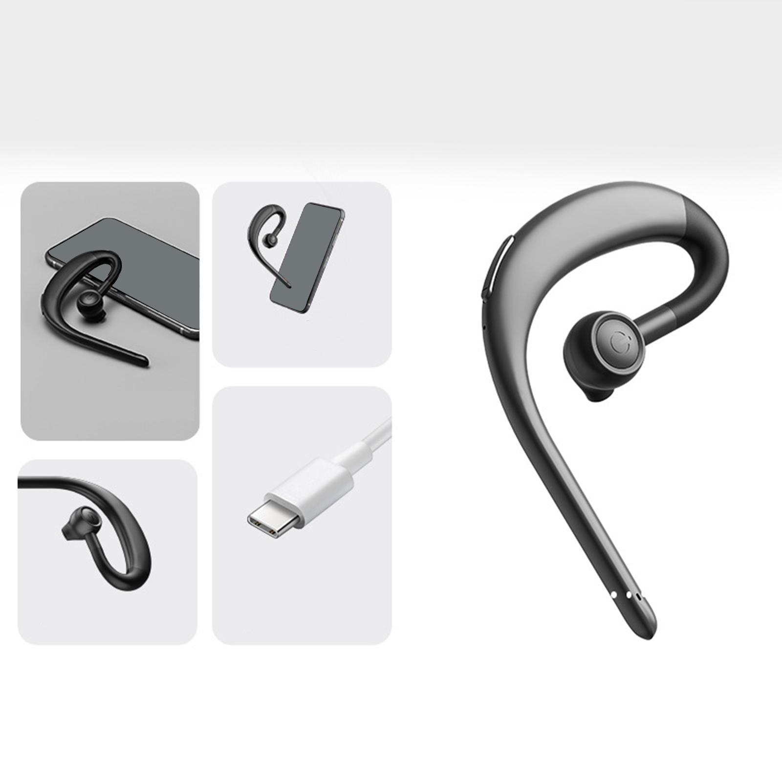 Bluetooth Headset Wireless Earpiece V5.0 Earphones Ear Hook for Driving