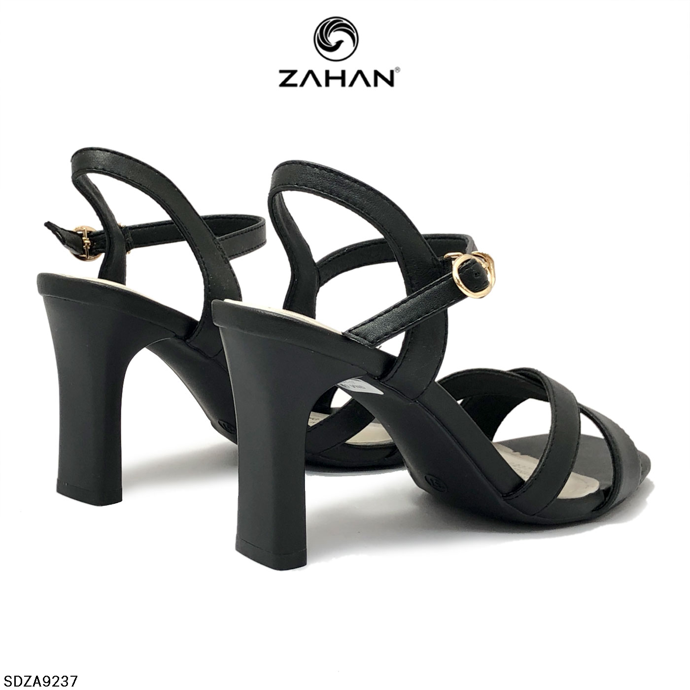 Sandal quai chéo, da trơn,7 cm SDZA9237