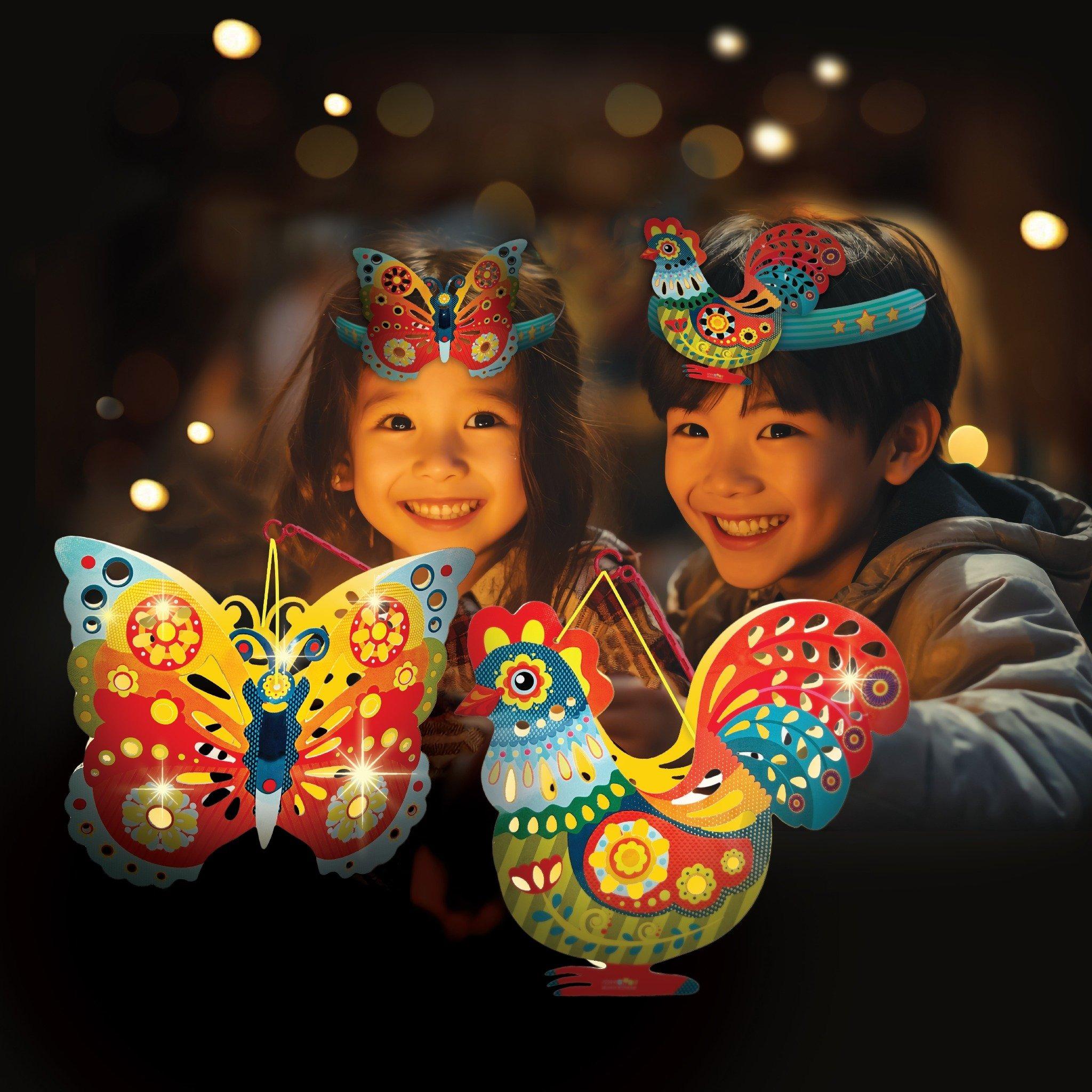 Lồng Đèn Sáng Tạo - Ánh Sáng Đêm Trăng - Hình Gà - Happy Kibu KB00324-002