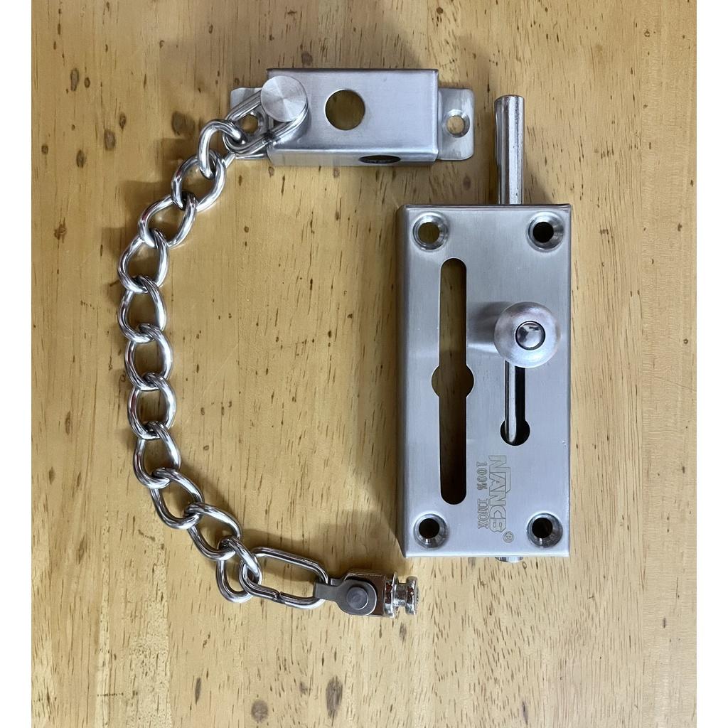 Chốt cửa dây xích an toàn inox 304 Nancb