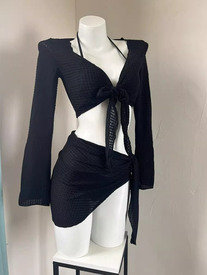 Bikini 4 Chi Tiết Tay Dài - Váy Quây - Mẫu Mới Trẻ Trung Dễ Thương BK002 MayHomes Đồ Bơi Nữ Nhiều Mảnh