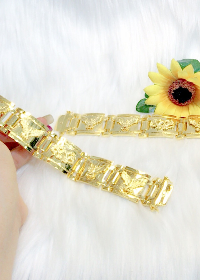 Lắc tay nam rồng bản lớn dát vàng 24k