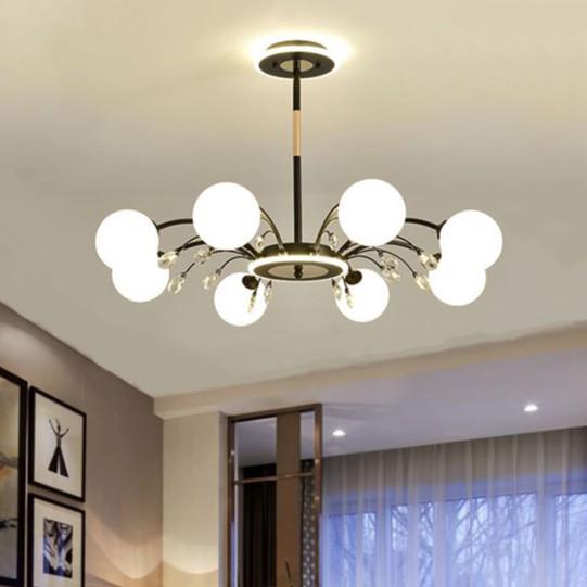 Đèn chùm NERGI phong cách hiện đại loại 8 bóng trang trí nội thất cao cấp - kèm bóng LED chuyên dụng.
