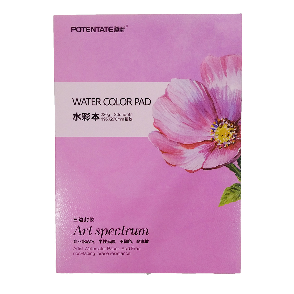 Giấy vẽ màu nước Water Color Pad định lượng 230g A4 (Giao mẫu ngẫu nhiên)