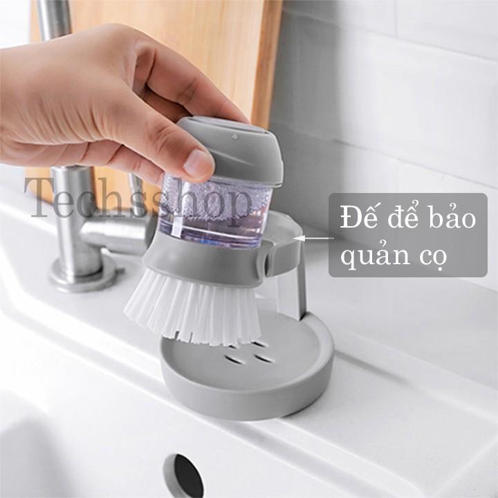 Cọ chà rửa chén bát xoong nồi chứa dung dịch xà phòng tiện lợi - dụng cụ vệ sinh nhà bếp nhà tắm