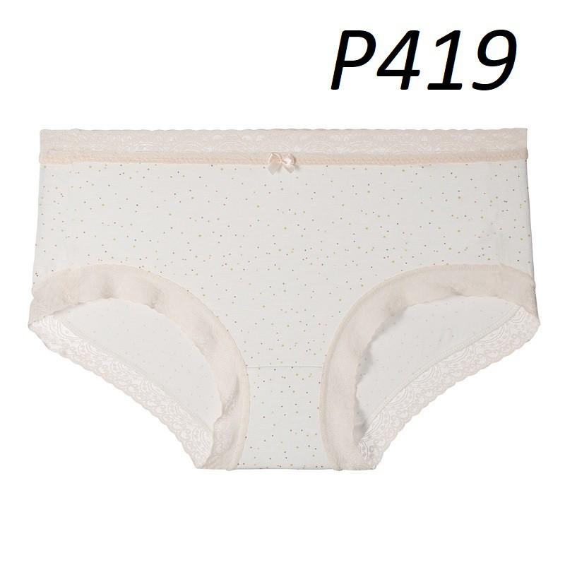 Quần Lót Modal Viền Ren Họa Tiết Phong Cách Nhật Bản P419