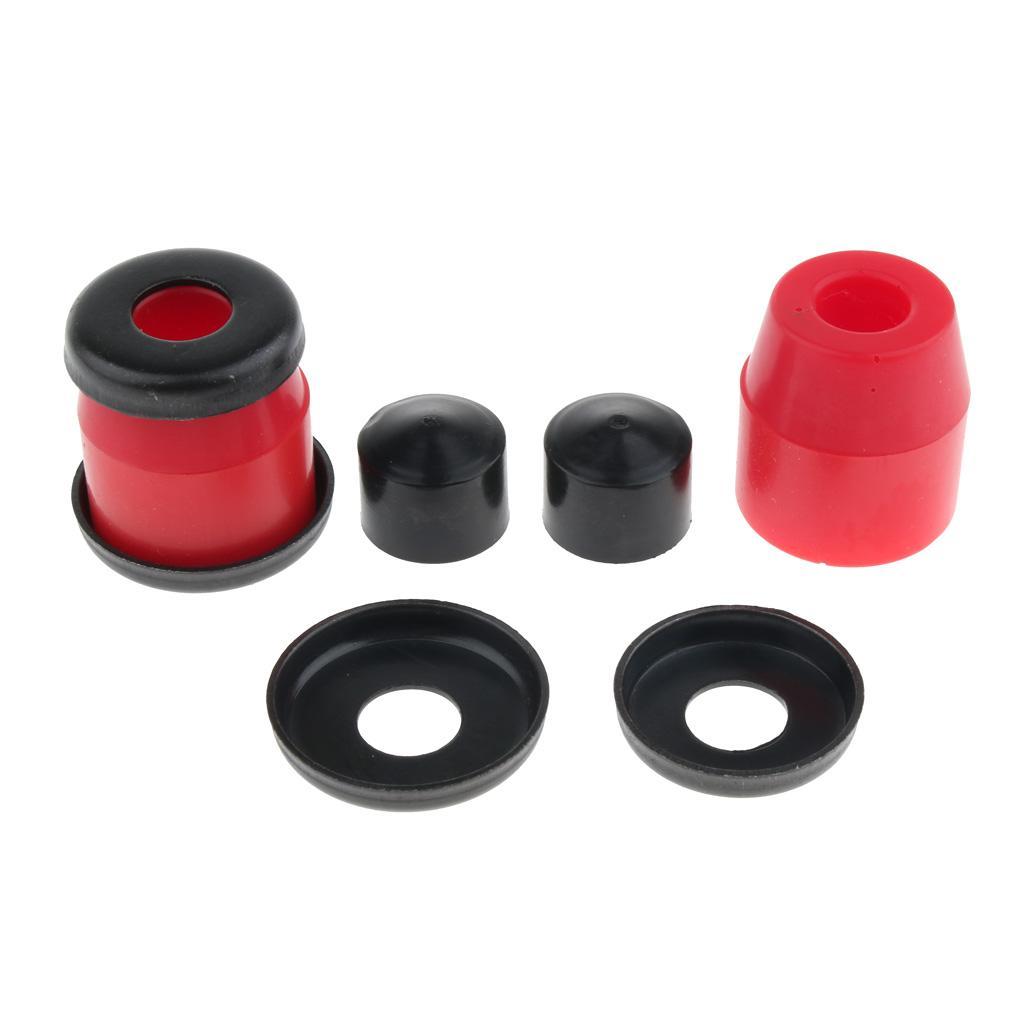 2xSkateboard Rebuild Kit Bushings Washers Pivot Cups for 2 Trucks 7in Red